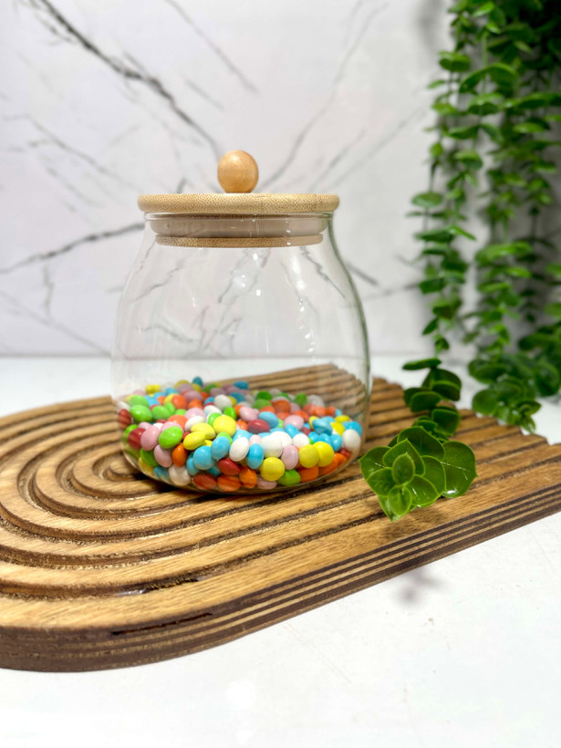 بانکه پیرکس خمره ای درب بامبو