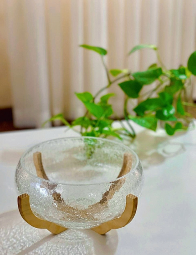 میوه خوری آبگز شیشه ترک پایه چوبی (پایه ضد آب وقابل جدا شدن