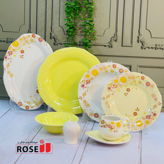 سرویس چینی الیزابت 15پارچه دونفره رنگی کپی