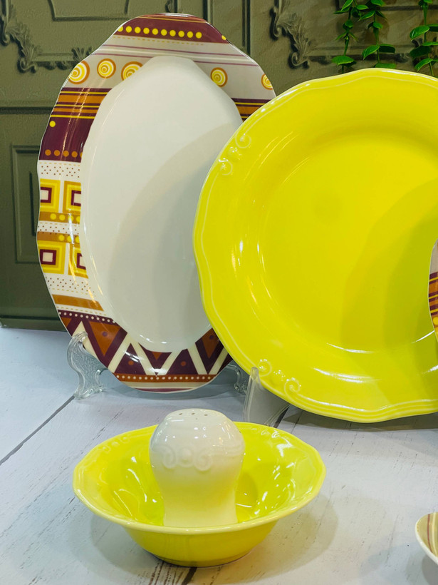 سرویس غذا خوری چینی الیزابت 15پارچه دونفره رنگی