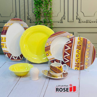 سرویس غذا خوری چینی الیزابت 15پارچه دونفره رنگی