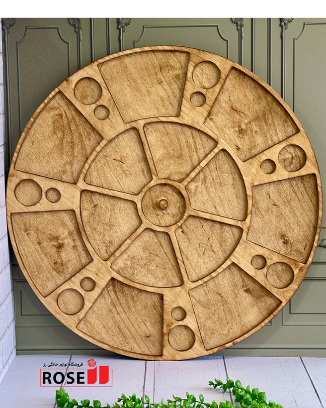 سینی مزه چرخان چوب روس در ابعاد 70×70