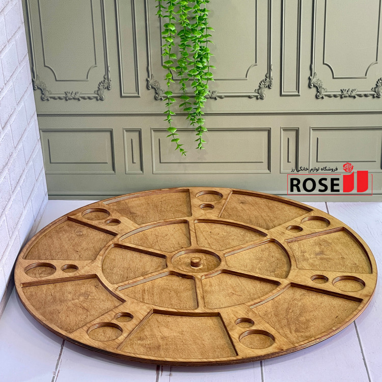 سینی مزه چرخان چوب روس در ابعاد 70×70