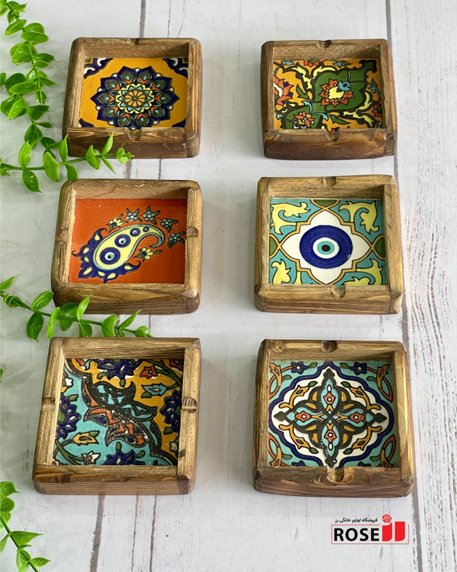 زیر سیگاری طرح سنتی چوب روس