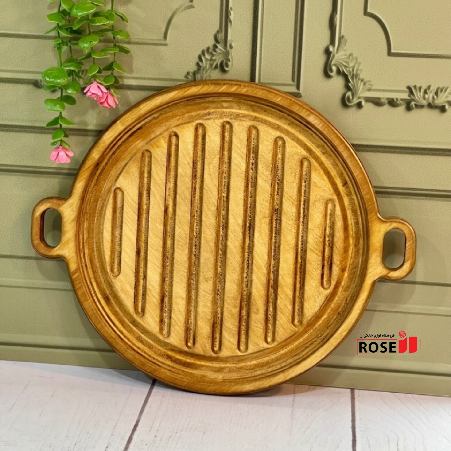 سینی چوبی ضدآب دسته دار